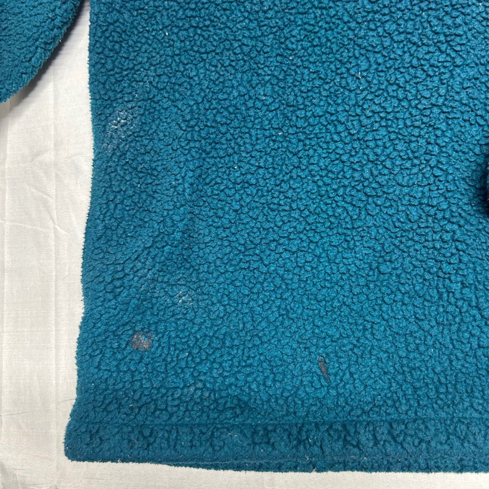 LL Bean USA made fleece quarter zip vintage 90s teal colorway - Picture 5 of 10